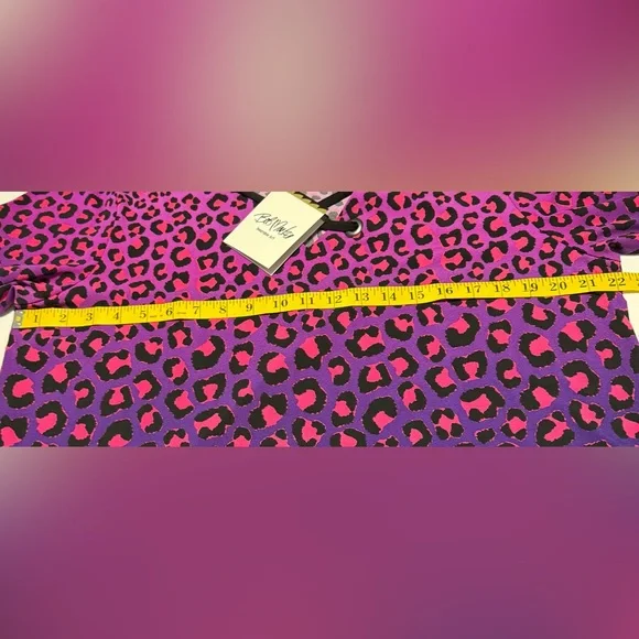 NWT Bob Mackie blouse art to wear leopard print stretchy boho goth whimsical - Picture 7 of 7
